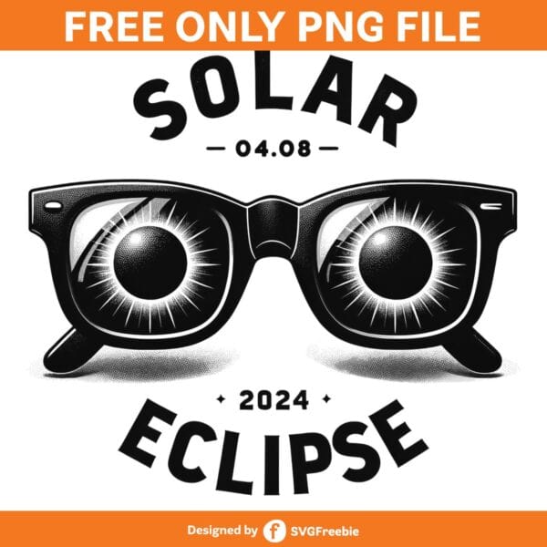 Solar Eclipse 2024 Glasses PNG Design