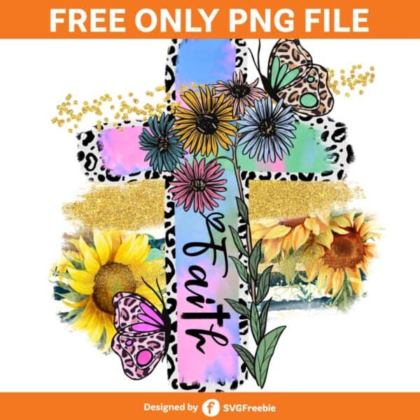 Faith Sublimation Flower Grunge PNG