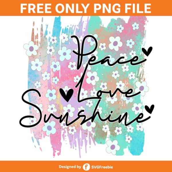 Watercolor Spring Peace Love Sunshine