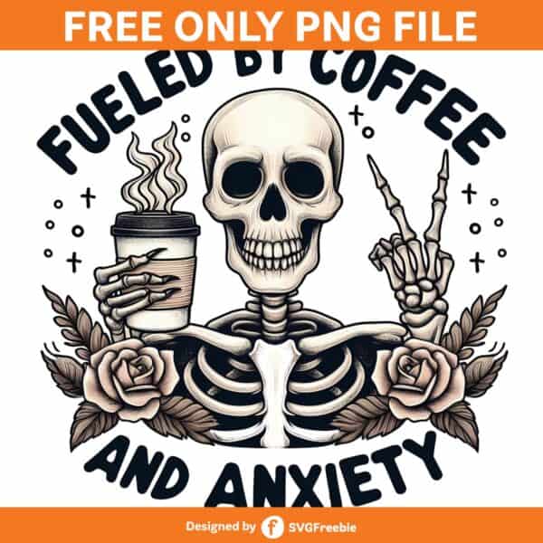 Funny Coffee Anxiety Sublimation PNG