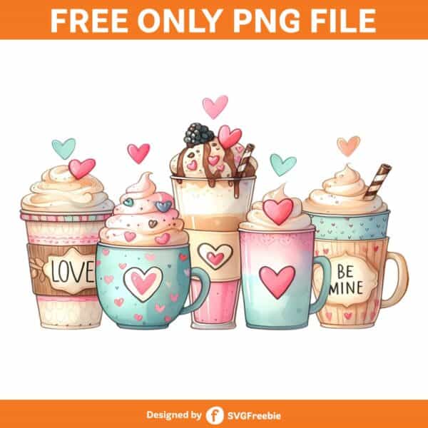 Coffee Valentine's Day Sublimation PNG