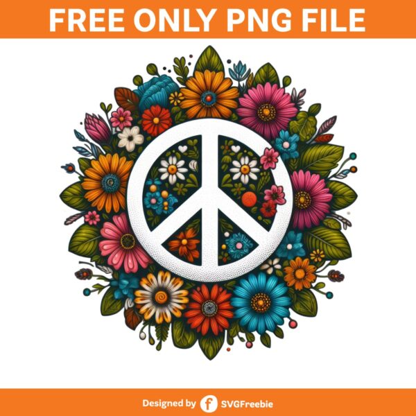 Hippie Flower Sublimation Clipart PNG