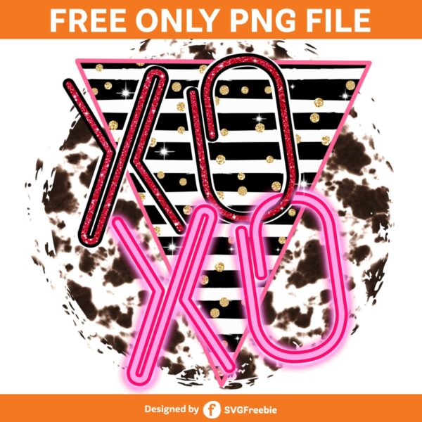 Xoxo Valentines Distressed PNG