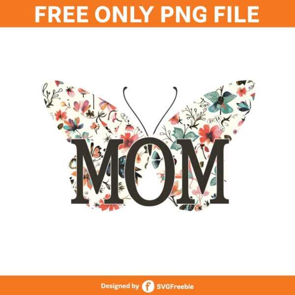 Mom Butterfly Sublimation Clipart PNG