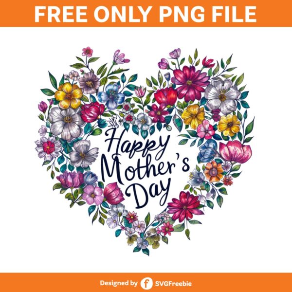 Happy Mother's Day Heart Clipart PNG