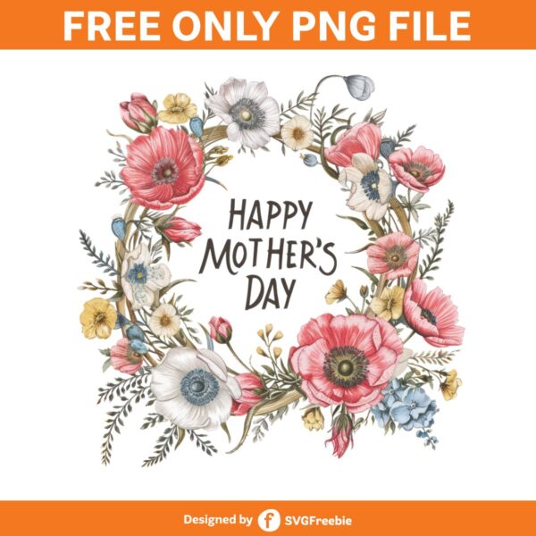 Happy Mother's Day Flower Clipart PNG