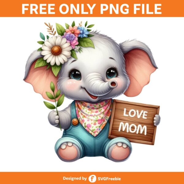 Animals Love Mom Sublimation Clipart PNG