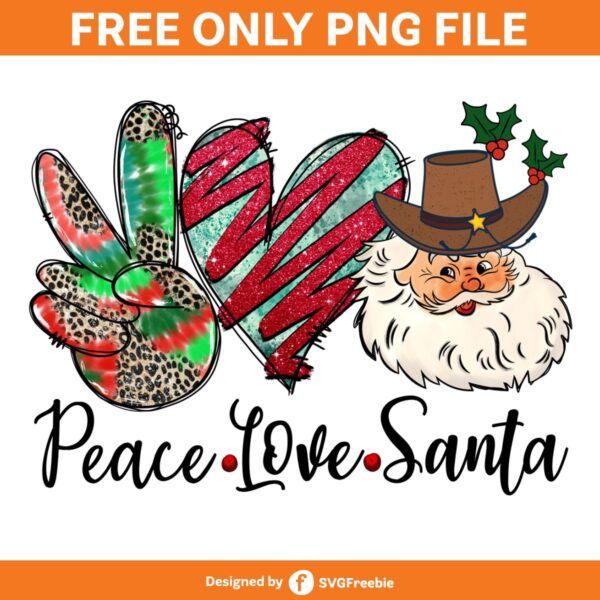 Peace Love Santa Christmas Sublimation