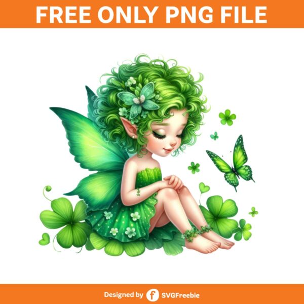 green-fairy-spring-sublimation-clipart