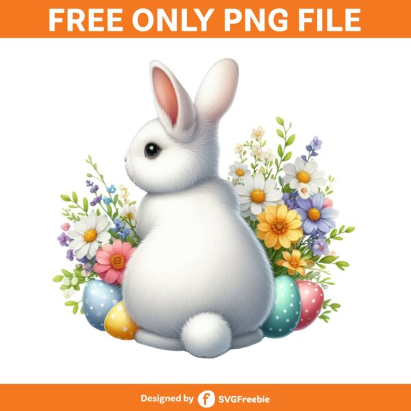 Cute Easter Day Back View Clipart PNG