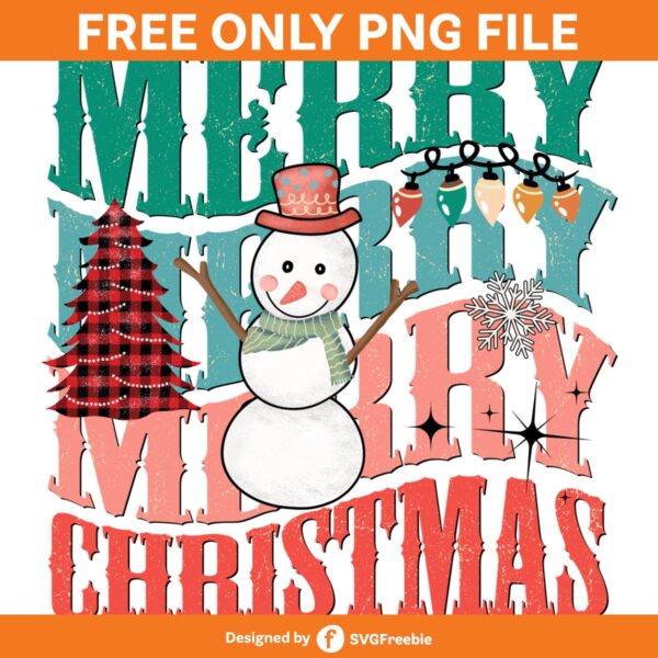 Retro Merry Christmas Sublimation