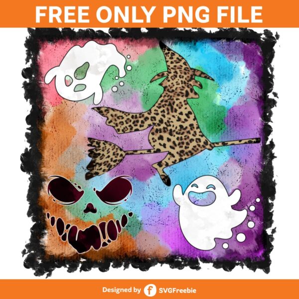 Watercolor Halloween Vibes PNG, Grunge