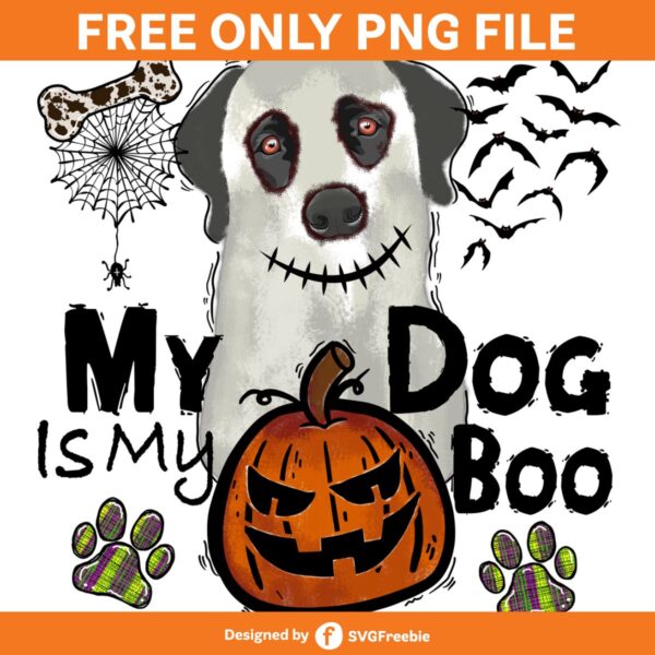 My Dog is My Boo PNG, Halloween Paw