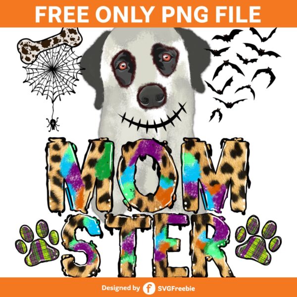 Momster Halloween PNG, Dog Mom