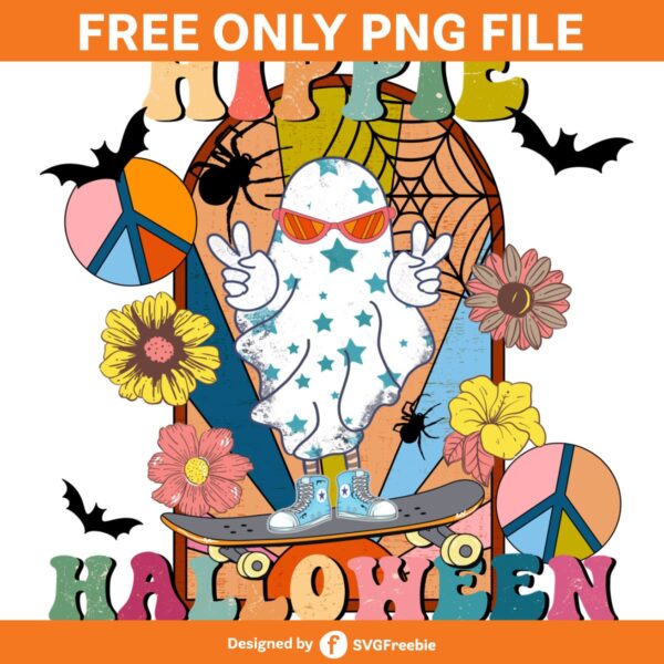 Hippie Halloween Retro Sublimation, Boo