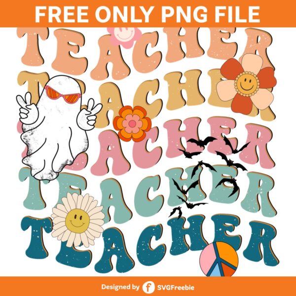 Retro Teacher Sublimation, Halloween