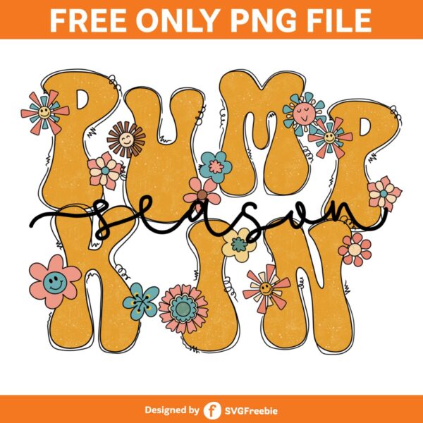 Pumpkin Season PNG, Groovy Fall Retro