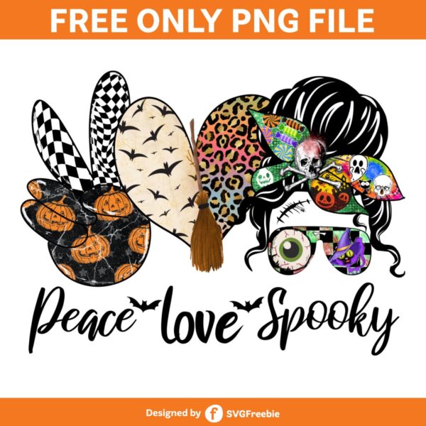 Peace Love Spooky Png, Halloween Witchy