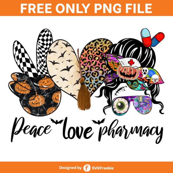 Peace Love Pharmacy PNG, Halloween Spook