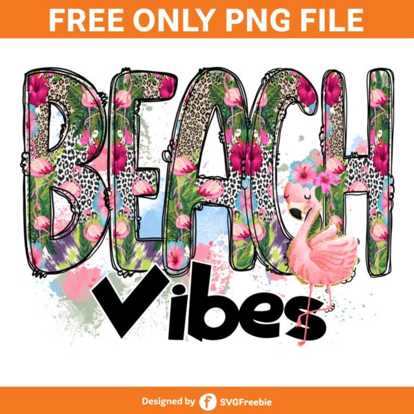 Beach Please PNG, Pink Flamingo