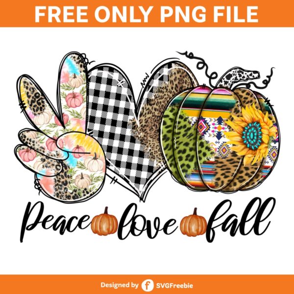 Peace Love Fall PNG, Thanksgiving