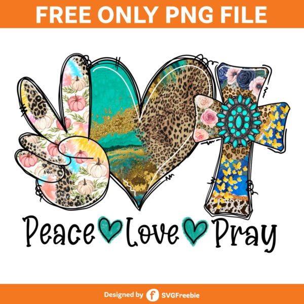 Peace Love Pray PNG, Turquoise