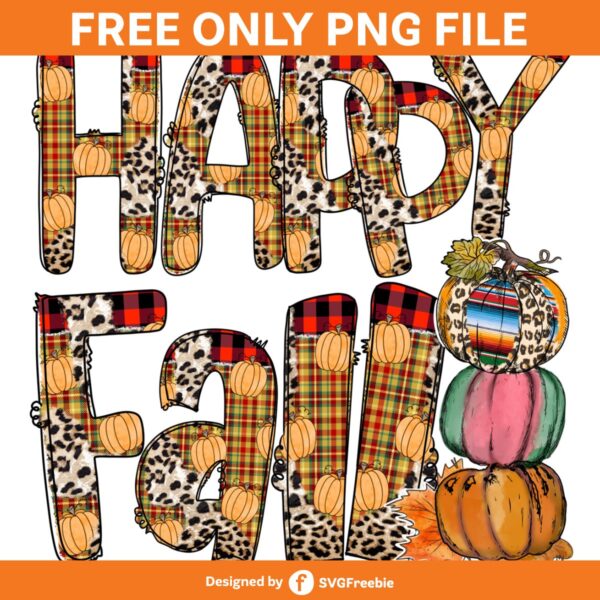 Happy Fall PNG, Pumpkin Sublimation