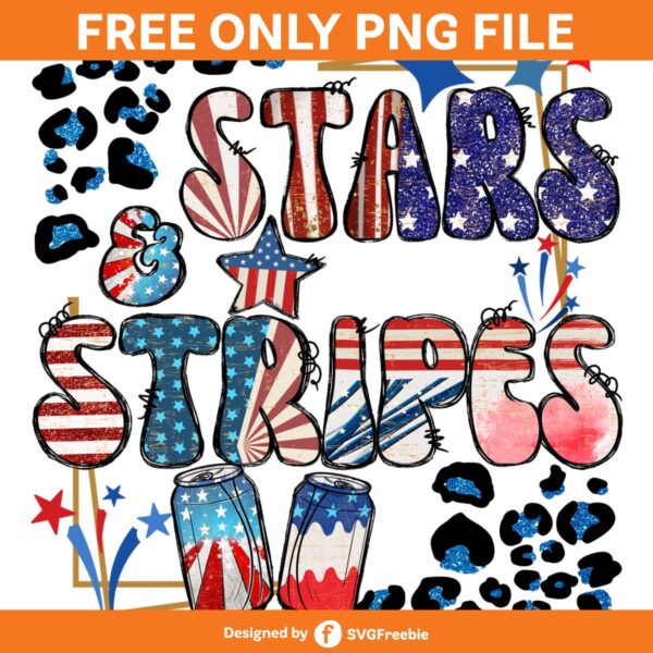 Stars and Stripes PNG, Patriotic America