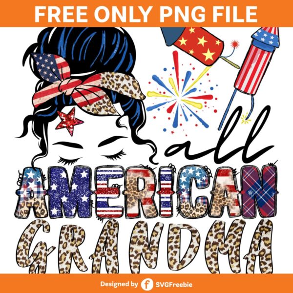 All American Grandma PNG, 4th of July