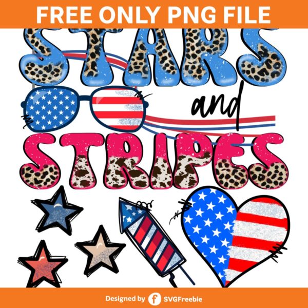 Stars and Stripes PNG, Patriotic America