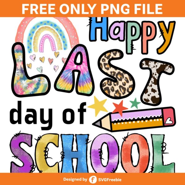 Happy Last Day of School PNG, Summer PNG