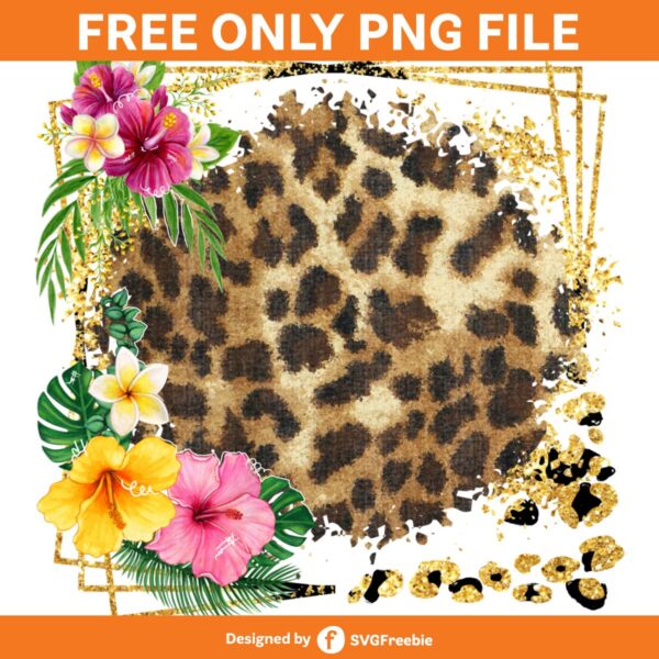 Tropical Leaves Leopard Summer PNG