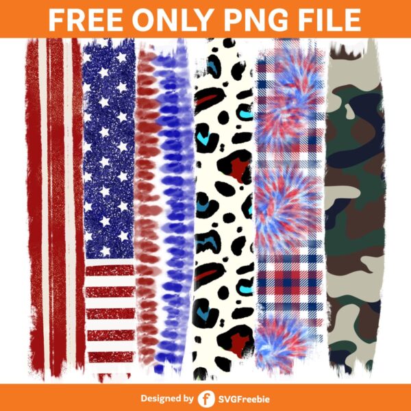 Patriotic Brush Strokes Sublimation