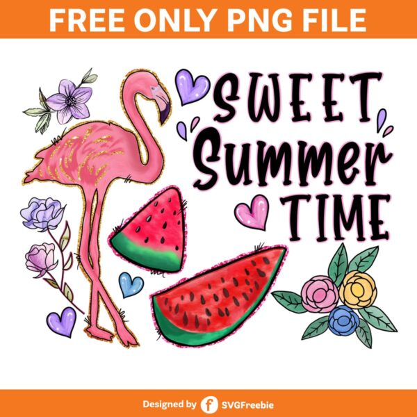 Sweet Summertime PNG, Pink Flamingo