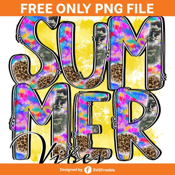 Summer Vibes Tie Dye PNG, Hello Summer