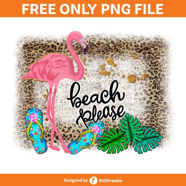 Flamingo Sublimation, Beach Please