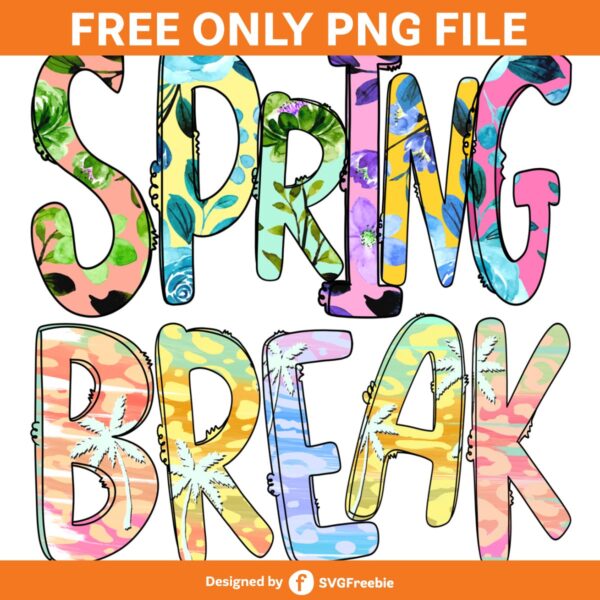 Spring Break PNG, Retro Sublimation