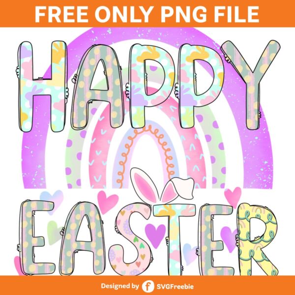 Happy Easter Rainbow PNG, Easter Eggs