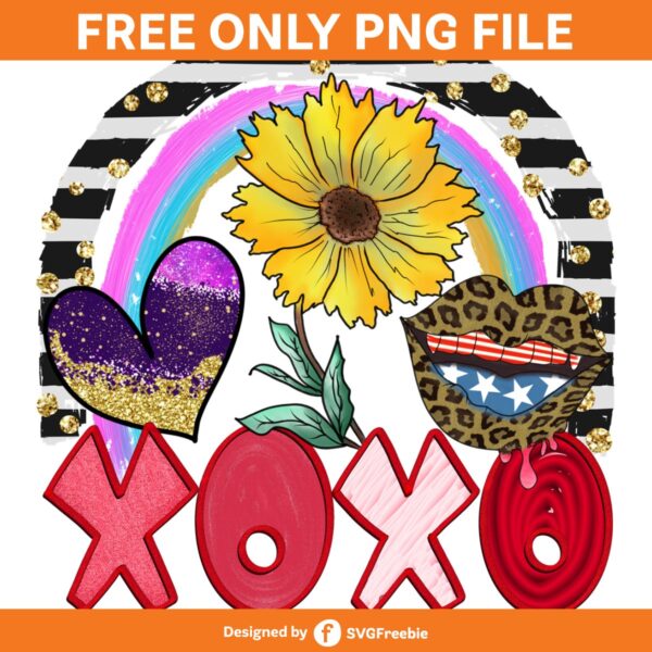 XOXO PNG, Sunflower Sublimation