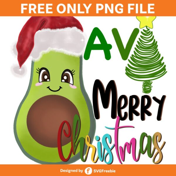 Avo Merry Christmas PNG, Avocado Xmas