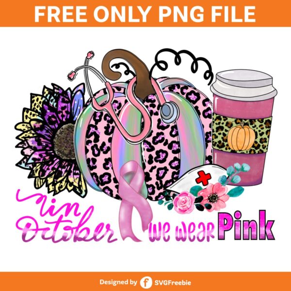 In October We Wear Pink, Pink Ribbon Png