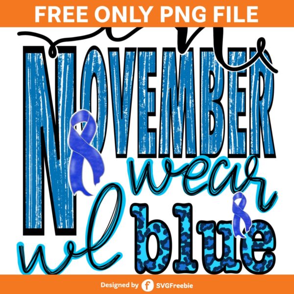 In November We Wear Blue PNG, Diabetes