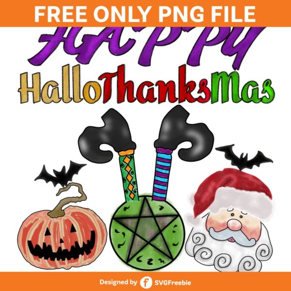 Happy Hallothanksmas PNG, Halloween