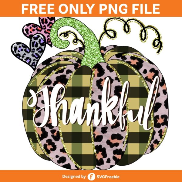 Thankful Pumpkin PNG, Leopard Buffalo