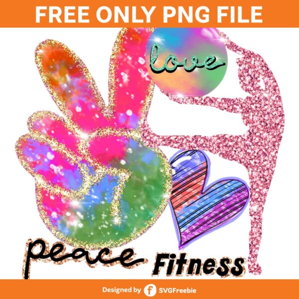 Peace Love Fitness PNG, Fitness Lover