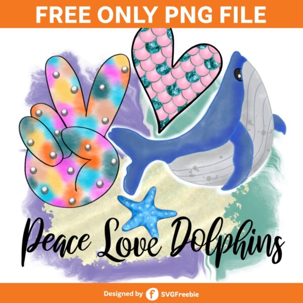 Peace Love Dolphins PNG, Sweet Summer