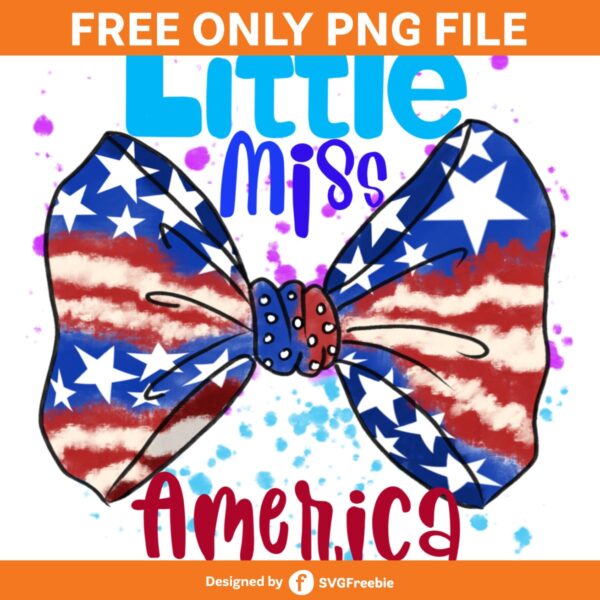 Little Miss USA PNG, America Flag