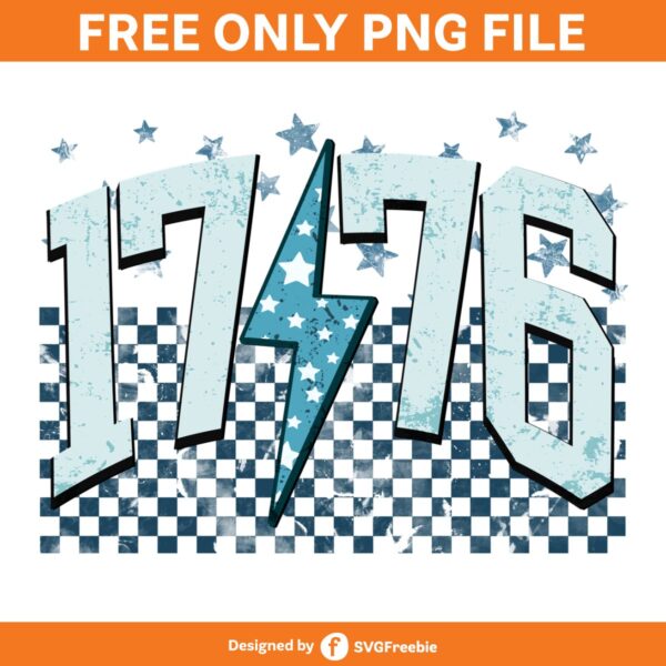 1776 Retro America Varsity Checkered PNG