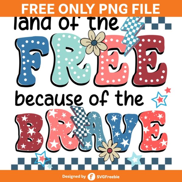 Land of the Free Retro America Vibes PNG