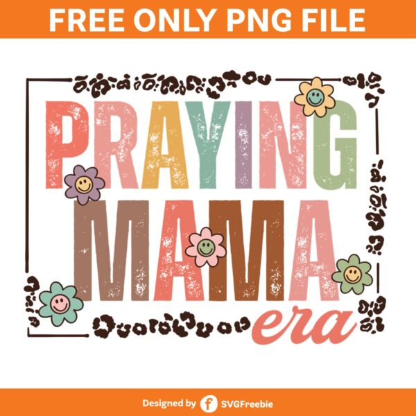 Praying Mama Retro Mothers Day PNG